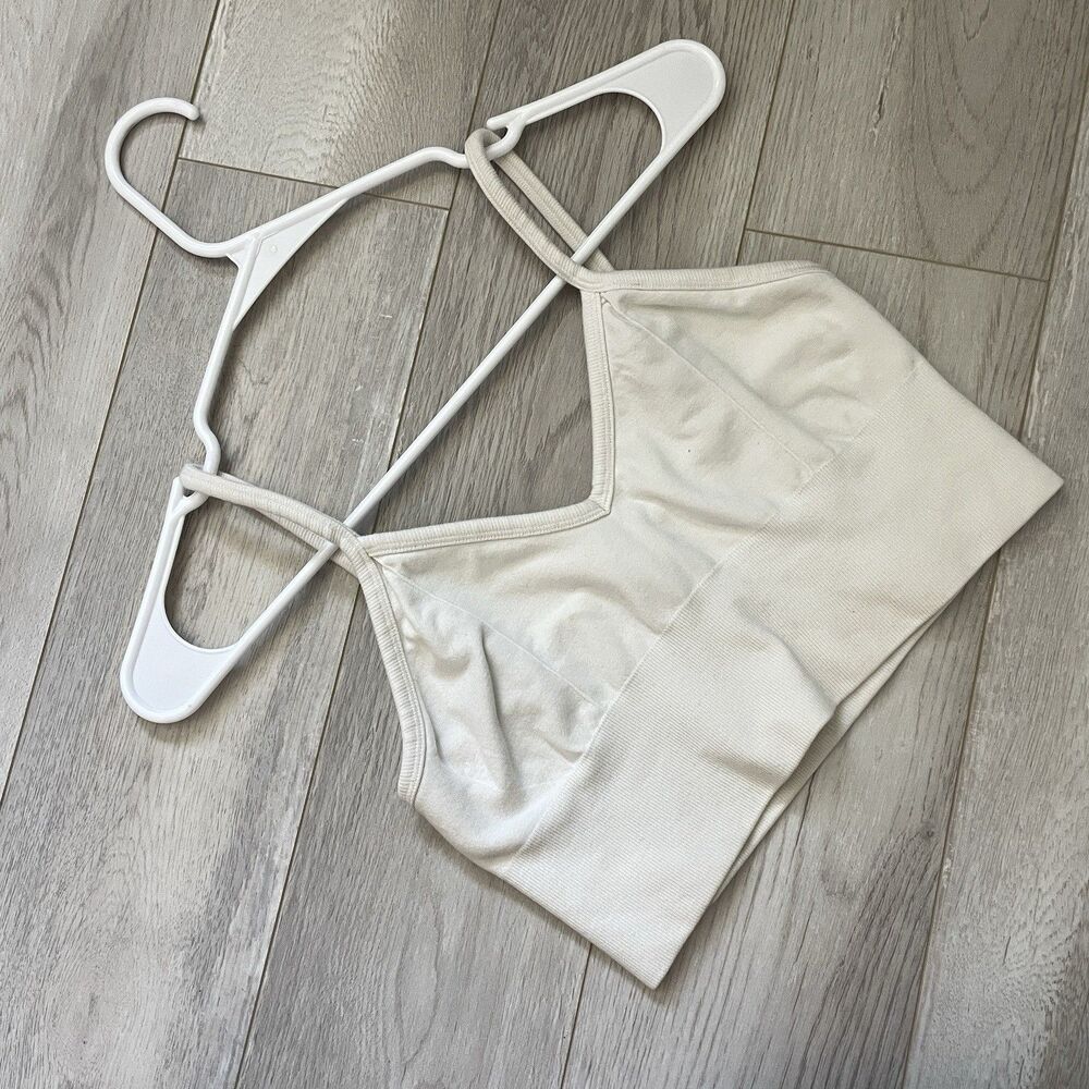 Alo Delight Bralette pullover longline sports bra White (medium) athleisure gym